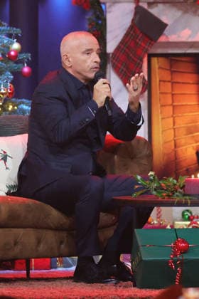 The Great Christmas Show 2025 Presenter Giovanni Zarrella with Eros Ramazzotti Italian pop singer, songwriter and music producer The Great Christmas Show presented by Giovanni Zarrella ZDF Live broadcast from 04 12 2025 in the Baden Arena Offenburg Offenburg, Baden Württemberg, Germany