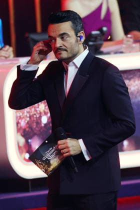 Die große Weihnachtsshow 2025 Moderator Giovanni Zarrella Die große Weihnachtsshow präsentiert von Giovanni Zarrella ZDF Live Sendung vom 04 12 2025 in der Baden Arena Offenburg Offenburg, Baden Württemberg, Germany