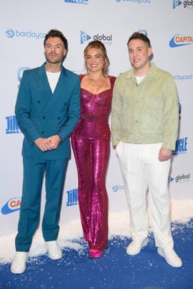 Capital s Jingle Bell Ball with Barclaycard Arrivals 2025 Saturday at O2 Arena, London (L-R) - Jordan North, Sian Welby, Chris Stark attends Capital s Jingle Bell Ball with Barclaycard 2025 at O2 Arena, London, England, UK on Saturday 6 December, 2025., Credit:Justin Ng Avalon UK, England, London, O2 Arena  Copyright: xJustinxNgx xAvalonx 1057094200