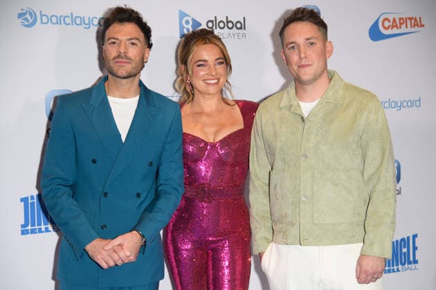 Capital s Jingle Bell Ball with Barclaycard Arrivals 2025 Saturday at O2 Arena, London (L-R) - Jordan North, Sian Welby, Chris Stark attends Capital s Jingle Bell Ball with Barclaycard 2025 at O2 Arena, London, England, UK on Saturday 6 December, 2025., Credit:Justin Ng Avalon UK, England, London, O2 Arena  Copyright: xJustinxNgx xAvalonx 1057094206
