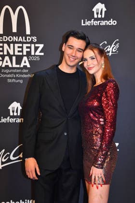 Diego Pooth and Louisa Buescher at the benefit gala for the McDonalds Childrens Aid Foundation on 6 12 2025 in Munich McDonalds Benefit Gala 2025 in Munich