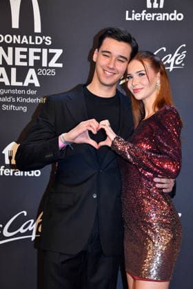 Diego Pooth and Louisa Buescher at the benefit gala for the McDonalds Childrens Aid Foundation on 6 12 2025 in Munich McDonalds Benefit Gala 2025 in Munich