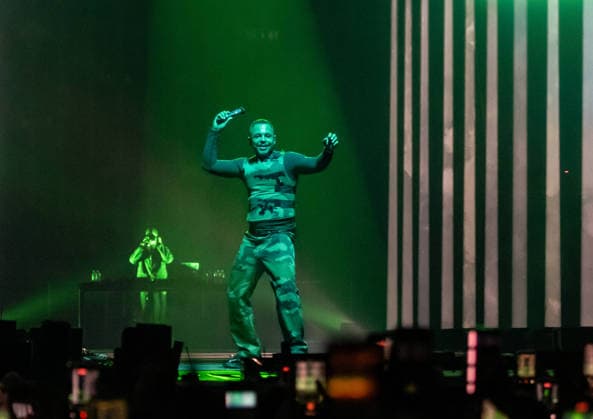 06 12 2025, xlakx, Entertainment Music, Luciano Still Human Tour 2025 v l The rapper Luciano buergerll Patrick Großmann is on stage at the Uber Arena Berlin Berlin during his Still Human Tour 2025 Daniel Lakomski