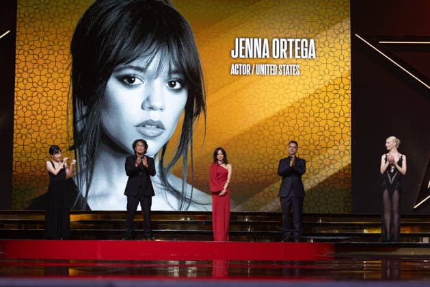 22nd Marrakech International Film Festival Day 9 nb The members of a jury: Julia Ducournau, Karim Aïnouz, Celine Song, Bong Joon-ho, Jenna Ortega, Payman Maadi, Anya Taylor-Joy and Hakim Belabbes attends the closing ceremony during day 9 of the 22nd Marrakech International Film Festival on December 06, 2025 in Marrakech, Maroc. Photo by Nasser Berzane ABACAPRESS.COM Marrakech  Copyright: xBerzanexNasser ABACAx