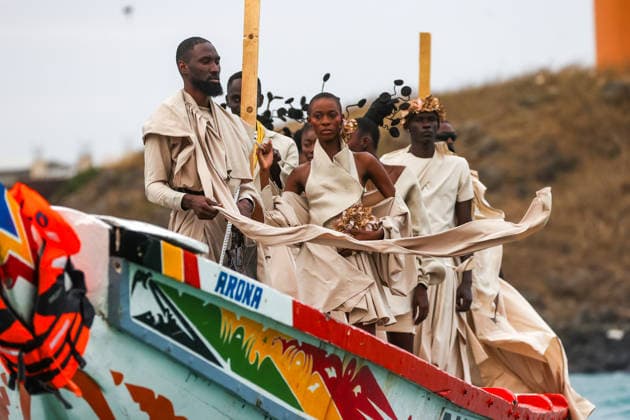 23rd Dakar Fashion Week held on fishing boats DAKAR, SENEGAL – DECEMBER 6: Models showcase designs aboard fishing boats off Ngor Island during the 23rd Dakar Fashion Week, organized by Senegalese-French designer Adama N’Diaye, founder of the brand Adama Paris, on December 6, 2025, in Dakar, Senegal. Cem Ozdel Anadolu Dakar Senegal. Editorial use only. Please get in touch for any other usage.  Copyright: x2025xAnadoluxCemxOzdelx