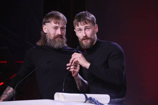 Elliott Tittensor and Luke Tittensor are seen on stage after receiving the Best Performance By An Actor Award for the film Straight Circle during the Closing Ceremony during the 22nd Marrakech International Film Festival Marrakech, Morocco 06 12 2025 451320 2025 12 06 MARRAKECH Morocco  Copyright: xRomualdxMeigneuxx xStarfacex STAR_451320_048