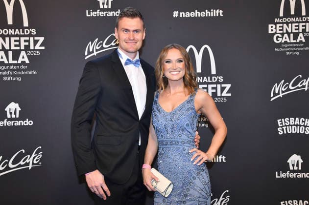 Hannes Ocik with wife Nele Ocik at the 20 McDonald s Benefit Gala in aid of the McDonald s Childrens Aid Foundation at the Eisbach Studios in Munich, 06 12 2025 Foto:xB.xInsingerx xFuturexImagex mcdonalds_5303