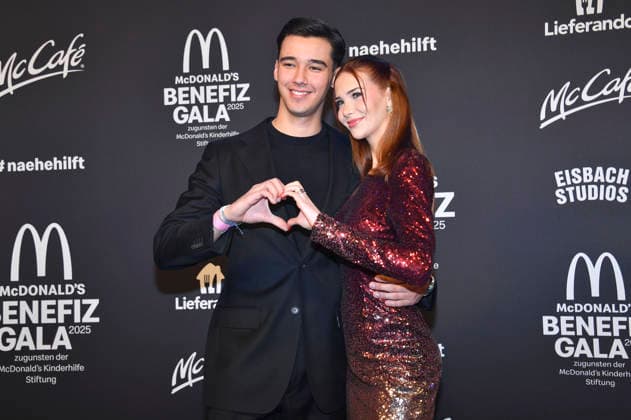 Diego Pooth with girlfriend Louisa Büscher at the 20 McDonald s Benefit Gala in aid of the McDonald s Childrens Aid Foundation at the Eisbach Studios in Munich, 06 12 2025 Foto:xB.xInsingerx xFuturexImagex mcdonalds_5313