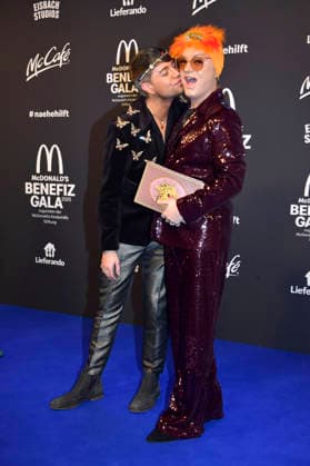 Julian F M Stoeckel with partner Marcell Damaschke at the 20 McDonald s Benefit Gala in aid of the McDonald s Childrens Aid Foundation at the Eisbach Studios in Munich, 06 12 2025 Foto:xB.xInsingerx xFuturexImagex mcdonalds_5323