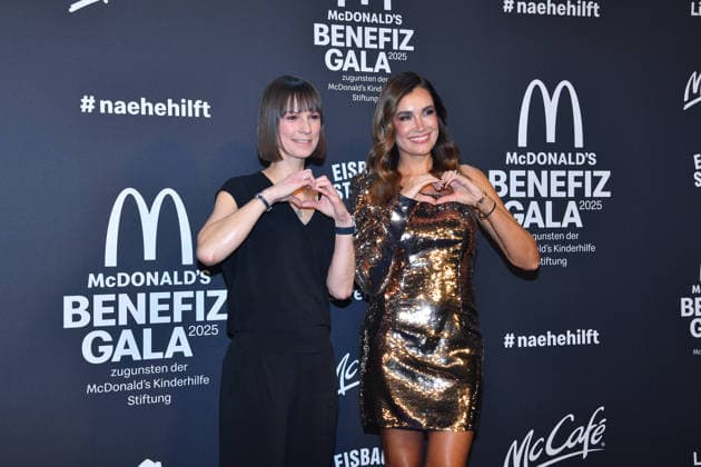 Christina Stürmer and Jana Ina Zarella McDonalds Benefit Gala McDonalds Childrens Aid Foundation Eisbach Studios Munich 06 December 2025