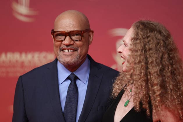 Laurence Fishburne and Bronwyn Dannenfelser attend the red carpet during day seven of the 22nd Marrakech International Film Festival Marrakech, Morocco 04 12 2025 451263 2025 12 04 MARRAKECH Morocco  Copyright: xRomualdxMeigneuxx xStarfacex STAR_451263_017