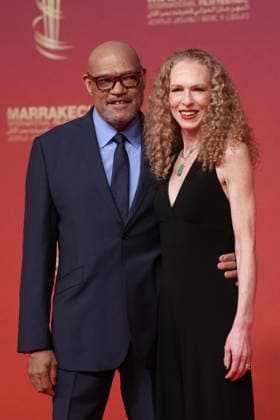 Laurence Fishburne and Bronwyn Dannenfelser attend the red carpet during day seven of the 22nd Marrakech International Film Festival Marrakech, Morocco 04 12 2025 451263 2025 12 04 MARRAKECH Morocco  Copyright: xRomualdxMeigneuxx xStarfacex STAR_451263_019