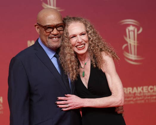 Laurence Fishburne and Bronwyn Dannenfelser attend the red carpet during day seven of the 22nd Marrakech International Film Festival Marrakech, Morocco 04 12 2025 451263 2025 12 04 MARRAKECH Morocco  Copyright: xRomualdxMeigneuxx xStarfacex STAR_451263_020