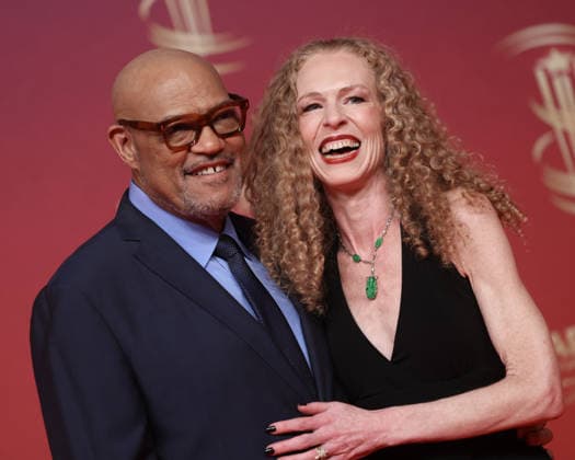 Laurence Fishburne and Bronwyn Dannenfelser attend the red carpet during day seven of the 22nd Marrakech International Film Festival Marrakech, Morocco 04 12 2025 451263 2025 12 04 MARRAKECH Morocco  Copyright: xRomualdxMeigneuxx xStarfacex STAR_451263_021