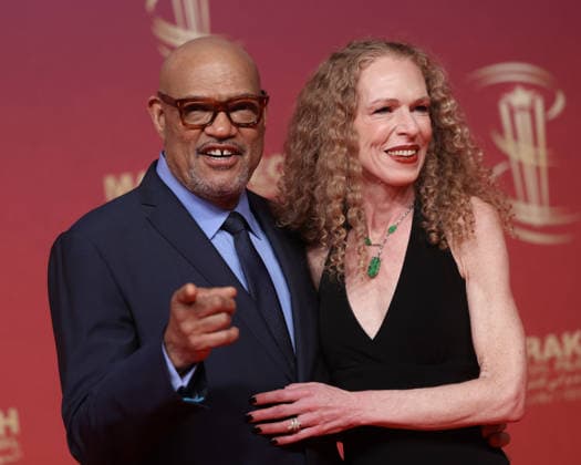 Laurence Fishburne and Bronwyn Dannenfelser attend the red carpet during day seven of the 22nd Marrakech International Film Festival Marrakech, Morocco 04 12 2025 451263 2025 12 04 MARRAKECH Morocco  Copyright: xRomualdxMeigneuxx xStarfacex STAR_451263_022