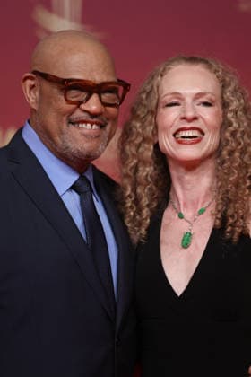 Laurence Fishburne and Bronwyn Dannenfelser attend the red carpet during day seven of the 22nd Marrakech International Film Festival Marrakech, Morocco 04 12 2025 451263 2025 12 04 MARRAKECH Morocco  Copyright: xRomualdxMeigneuxx xStarfacex STAR_451263_023