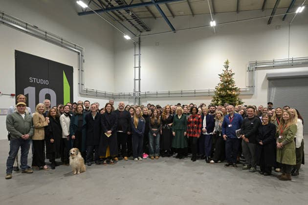 Queen Camilla visits the set of the TV Show Rivals Queen Camilla visits the set of the TV Show Rivals in Bristol, UK, on the 8th December 2025. Picture by Anthony Upton WPA-Pool Bristol Bristol United Kingdom  WHA-0806