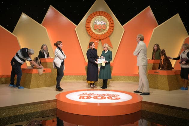 Queen Camilla visits the set of the TV Show Rivals Queen Camilla visits the set of the TV Show Rivals in Bristol, UK, on the 8th December 2025. Picture by Anthony Upton WPA-Pool Bristol Bristol United Kingdom  WHA-0806