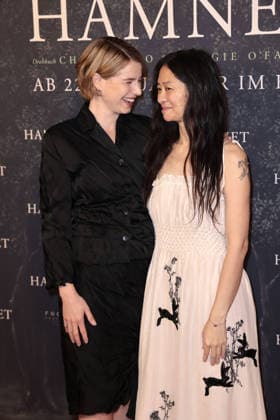 Jessie Buckley and director Chloe Zhao at the Hamnet cinema premiere on 8 12 2025 at the Delphi Filmpalast in Berlin Hamnet film premiere in Berlin