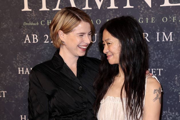 Jessie Buckley and director Chloe Zhao at the Hamnet cinema premiere on 8 12 2025 at the Delphi Filmpalast in Berlin Hamnet film premiere in Berlin