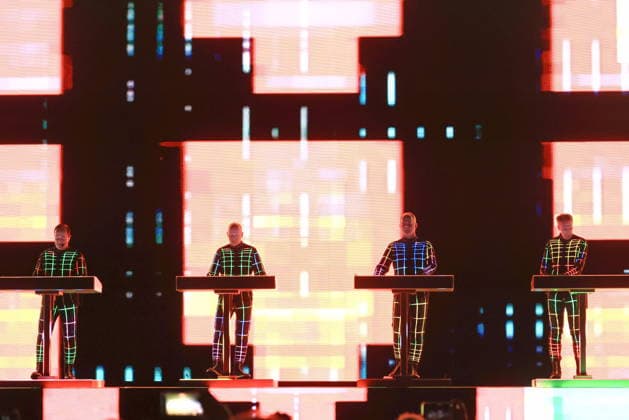 Kraftwerk, in concert live at the Uber Eats Music Hall, Berlin, with Ralf Hütter, Henning Schmitz, Falk Grieffenhagen, Georg Bongartz, Berlin