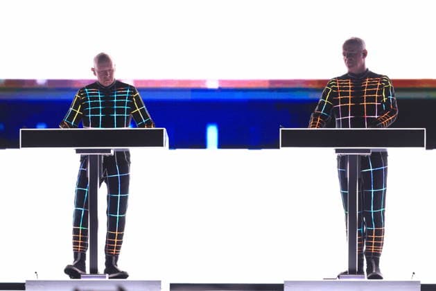 09 12 2025, Kraftwerk, in concert live at Uber Eats Music Hall, Berlin, with Ralf Hütter, Henning Schmitz, Falk Grieffenhagen, Georg Bongartz, Berlin