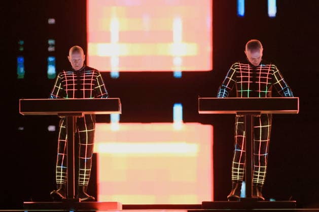 09 12 2025, Kraftwerk, in concert live at Uber Eats Music Hall, Berlin, with Ralf Hütter, Henning Schmitz, Falk Grieffenhagen, Georg Bongartz, Berlin