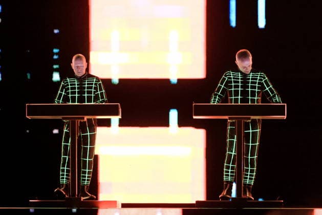 09 12 2025, Kraftwerk, in concert live at Uber Eats Music Hall, Berlin, with Ralf Hütter, Henning Schmitz, Falk Grieffenhagen, Georg Bongartz, Berlin