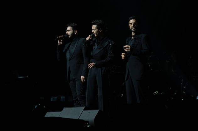 December 9, 2025, Madrid, Spain: (R-L) Gianluca Ginoble, Piero Barone and Ignazio Boschetto from Il Volo perform at Movistar Arena in Madrid. Madrid Spain - ZUMAs197 20251209_aaa_s197_225 Copyright: xAtilanoxGarciax