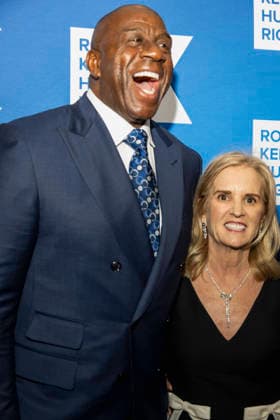 December 9, 2025, New York, New York, USA: Magic Johnson and Kerry Kennedy attend The Robert F. Kennedy Ripple of Hope Awards on December 9, 2025 in New York, NY New York USA - ZUMAb230 20251209_znp_b230_015 Copyright: xLauraxBrettx