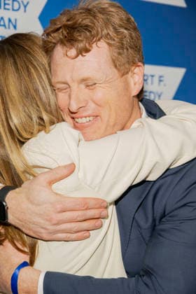 December 9, 2025, New York, New York, USA: Joe Kennedy III hugs NJ Governor-elect as they attend The Robert F. Kennedy Ripple of Hope Awards on December 9, 2025 in New York, NY New York USA - ZUMAb230 20251209_znp_b230_020 Copyright: xLauraxBrettx