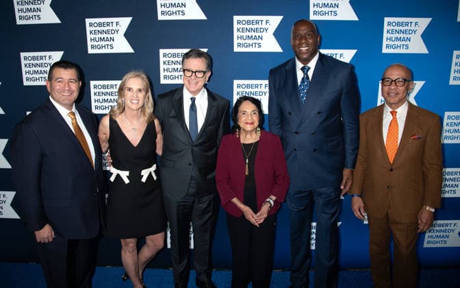 Arrivals for the 2025 Ripple of Hope Gala Featuring: Martin Cabrera Jr., Kerry Kennedy, Stephen Colbert, Dolores Huerta, Earvin Magic Johnson, and Darren Walker Where: New York, New York, United States When: 09 Dec 2025 Credit: Janet Mayer INSTARimages.com EDITORIAL USE ONLY. NOT FOR USE BY NEWSPAPERS BASED IN THE UK. Copyright: xx instar55327935