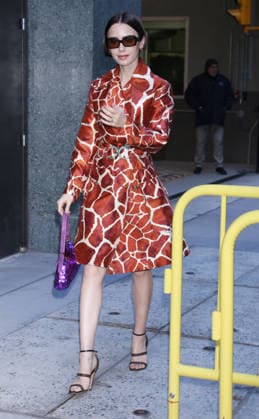 December 10, 2025 Lily Collins on Good Morning America to talk about new season of Emily in Paris in New York. December 10, 2025 Copyright: xRWx xMediaPunchx