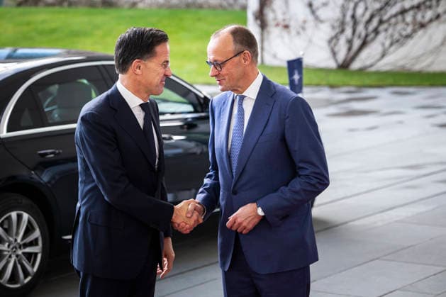 R L Friedrich Merz CDU , Federal Chancellor, welcomes Mark Rutte, Secretary General of NATO at the Federal Chancellery in Berlin, 11 12 2025 Berlin Germany Copyright: xAmreixSchulzx