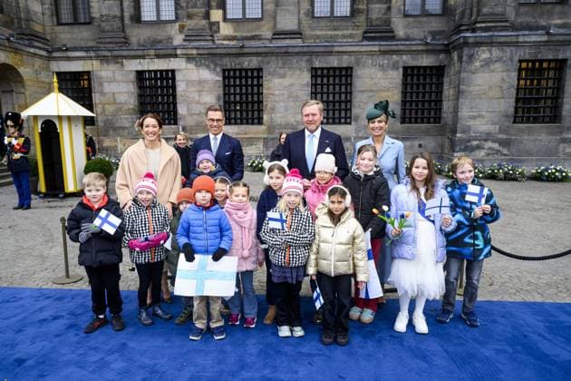 Amsterdam, The Netherlands, 2025-12-11 06:34:55 AMSTERDAM, 11-12-2025, Dam Square. State visit of the President of Finland, Alexander Stubb, to the Netherlands. He is accompanied by his wife, Suzanne Innes-Stubb. King Willem-Alexander and Queen Maxima officially welcome the Finnish President and Mrs. Innes-Stubb on Dam Square in Amsterdam. PHOTO: NLBeeld Patrick van Emst Credit: NL Beeld Patrick van Emst  Copyright: xx x