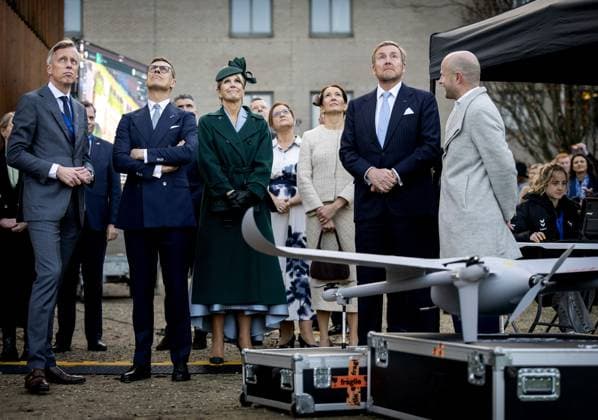 AMSTERDAM King Willem-Alexander and Queen Maxima, together with Finnish President Alexander Stubb and his wife Suzanne Innes-Stubb, visited the Amsterdam Drone Lab on the first day of a two-day state visit to the Netherlands. ANP KOEN VAN WEEL netherlands out - belgium out  Copyright: xx x544586987x originalFilename: 544586987.jpg