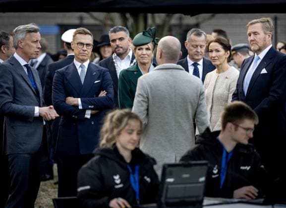 AMSTERDAM King Willem-Alexander and Queen Maxima, together with Finnish President Alexander Stubb and his wife Suzanne Innes-Stubb, visited the Amsterdam Drone Lab on the first day of a two-day state visit to the Netherlands. ANP KOEN VAN WEEL netherlands out - belgium out  Copyright: xx x544587051x originalFilename: 544587051.jpg
