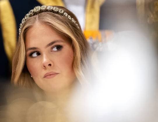 AMSTERDAM - Princess Amalia at the state banquet at the Royal Palace in Amsterdam with King Willem-Alexander, Queen Maxima, the President of Finland Alexander Stubb and his wife Suzanne Innes-Stubb, on the first day of a two-day state visit to the Netherlands. ANP REMKO DE WAAL netherlands out - belgium out  Copyright: xx x544610674x originalFilename: 544610674.jpg