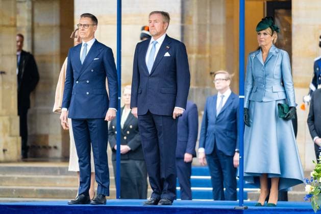 State visit of Finland to the Netherlands, Amsterdam, The Netherlands - 11 Dec 2025 King Willem-Alexander, Queen Maxima, President Alexander Stubb, Suzanne Innes-Stubb at the Welcome Ceremony on Dam Square in Amsterdam during the state visit of Finland to the Netherlands. Amsterdam The Netherlands  Copyright: xMischaxSchoemakerx