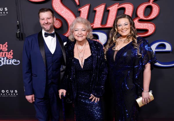 Dayna Cartwright, Claire Sardina and Rachel Cartwright arrive on the red carpet at the Focus Features Song Sung Blue New York Premiere at AMC Lincoln Square Theater on Thursday, December 11, 2025 in New York City.  NYP20251211134 JohnxAngelillo