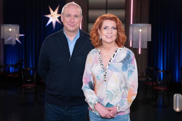 from left Thomas FLOETH, Monica LIERHAUS, presenter, guest on the program ,,Koelner Treff,, on WDR television, 11 12 2025