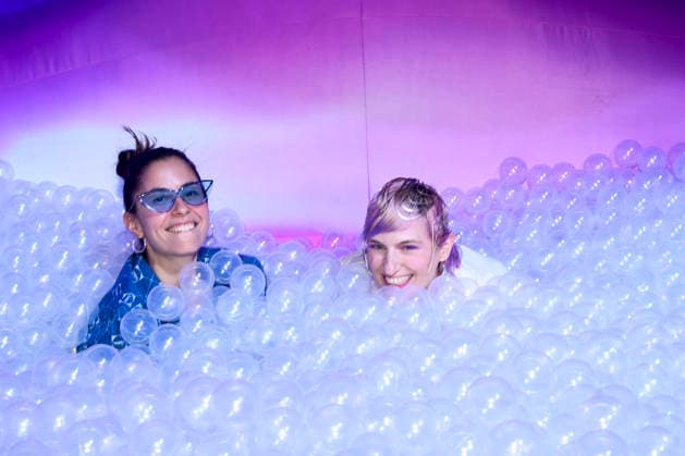 ABBberlin Zora Alber and Luise Zuecker as guests at the opening of Bubble Planet Das Erlebnismuseum für alle Sinne in der Arena Berlin 11 12 2025 Berlin Germany