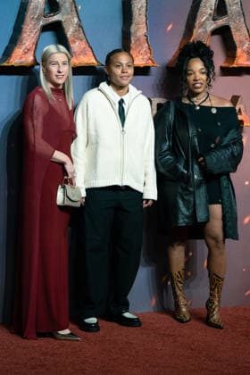 December 11, 2025, London, United Kingdom: (L-R) Bethany England, Drew Spence and guest attend the Avatar: Fire And Ash UK Premiere at BFI IMAX Waterloo. London United Kingdom - ZUMAs197 20251211_aaa_s197_451 Copyright: xLounisxTiarx