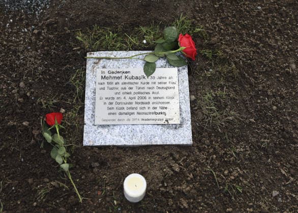 German Chancellor Merkel commemorates NSU victims ZWICKAU, GERMANY - NOVEMBER 04: A memorial plate of Mehmet Kubasik, one of the NSU victims is seen in front of the trees planted in the memory of victims of far-right terror group National Socialist Underground (NSU), at the Schwanenteichpark in eastern German city of Zwickau, Germany on November 04, 2019. German Chancellor Angela Merkel visited the memorial. Merkel, together with a group of students, laid white flowers on the memorial in the eastern German city of Zwickau, which was dedicated to 10 people killed by the NSU terror group. The NSU members, who lived underground for many years in Zwickau, killed eight Turkish immigrants, a Greek citizen, and a German policewoman between 2000 an Copyright: x2025xAnadoluxAbdulhamidxHoÅübaÅüx