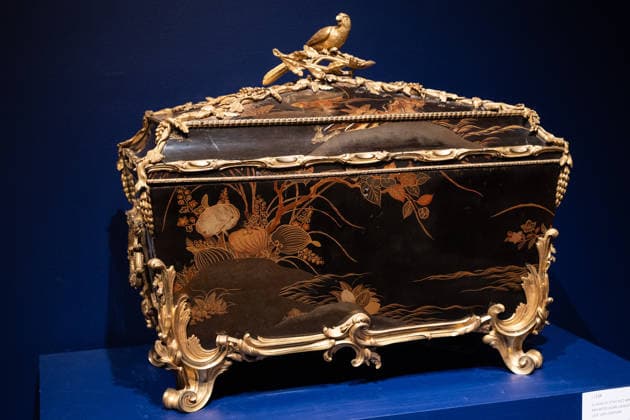 Sotheby s Icons and Bing Crosby Exhibitions press preview A Louis XV style gilt bronze mounted Asian lacquer coffer, part of Kathryn & Bing Crosby collection on view during press preview at Sotheby s Icons and Bing Crosby Exhibitions in New York, NY on December 13, 2025. New York New York United States Copyright: LevxRadin