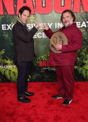 13 December 2025 - Los Angeles, California - Paul Rudd, Jack Black. Los Angeles Premiere Of Columbia Pictures Anaconda held at The United Theater on Broadwayl.in Los Angeles. Photo Copyright: xAdMediax MediaPunchx