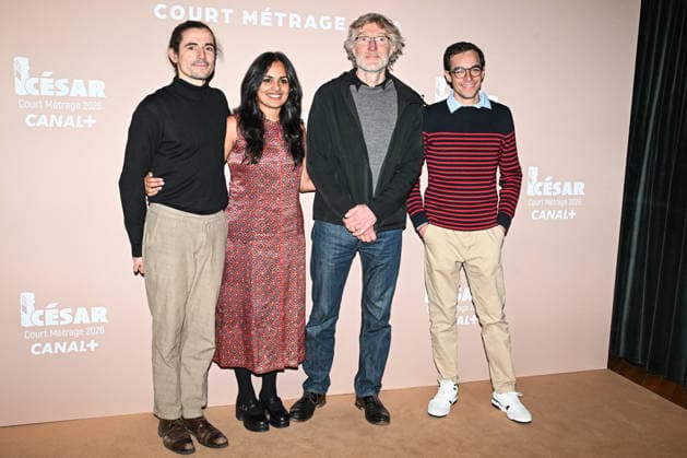 Photocall Courts Metrages Cesar 2026 in Paris FA (C) Vinnie Ann Bose, Christophe Camoirano and guests pose for a photocall during the Brunch of Courts Metrages Cesar 2026 in Paris on December 14, 2025. Photo by Firas Abdullah ABACAPRESS.COM Paris Ile-de-France France  Copyright: xAbdullahxFiras ABACAx