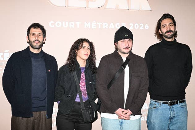 Photocall Courts Metrages Cesar 2026 in Paris FA (L-R) Nelson Ghrenassia, guests and Stephane Marchal pose for a photocall during the Brunch of Courts Metrages Cesar 2026 in Paris on December 14, 2025. Photo by Firas Abdullah ABACAPRESS.COM Paris Ile-de-France France  Copyright: xAbdullahxFiras ABACAx