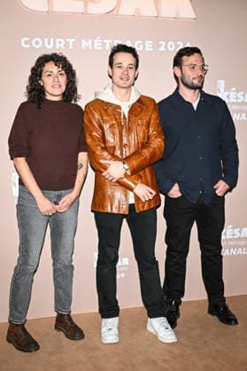 Photocall Courts Metrages Cesar 2026 in Paris FA (L-R) A guest, Ambroise Rateau and Lucas Tothe pose for a photocall during the Brunch of Courts Metrages Cesar 2026 in Paris on December 14, 2025. Photo by Firas Abdullah ABACAPRESS.COM Paris Ile-de-France France  Copyright: xAbdullahxFiras ABACAx
