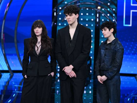 Sanremo, It Will Be Sanremo 2025. In the photo Angelica Bove, Nicolò Filippucci, Senza Cri (Cristiana Carella)  Copyright: xMaurizioxD Avanzox xipa-agency.netx xSanremox IPA_Agency_IPA69168342